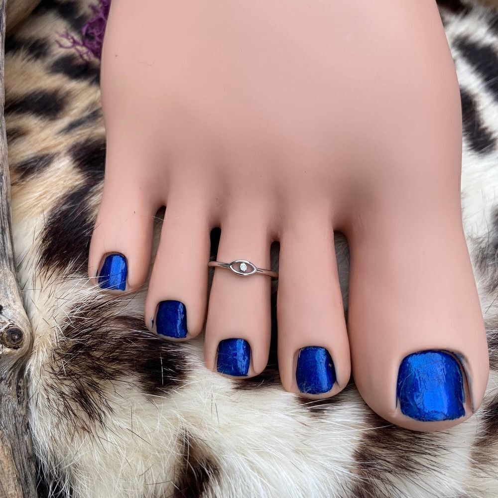 Evil Eye CZ Sterling Silver Toe Ring